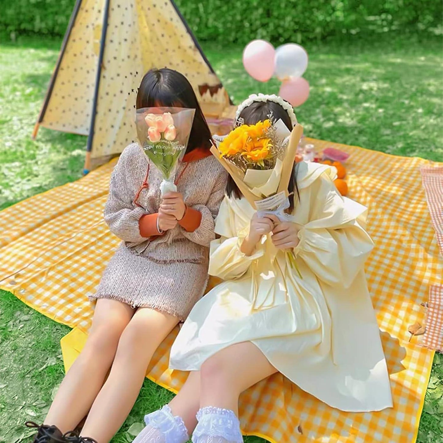 Picnic blanket waterproof picnic beach carpet pattern