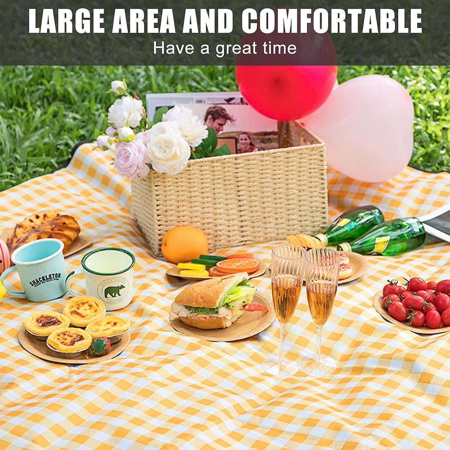 Picnic blanket waterproof picnic beach carpet pattern