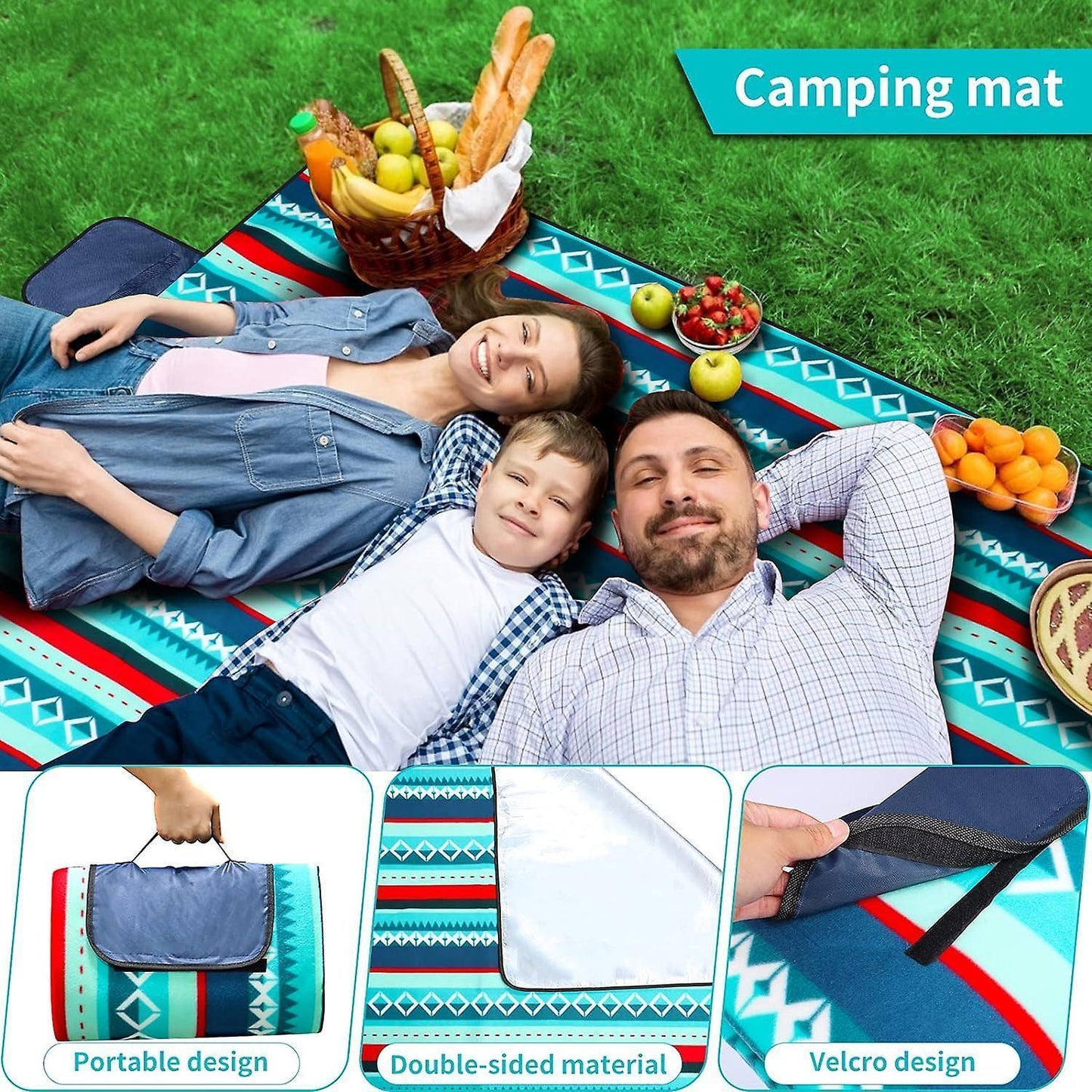 Picnic blanket waterproof picnic beach carpet pattern