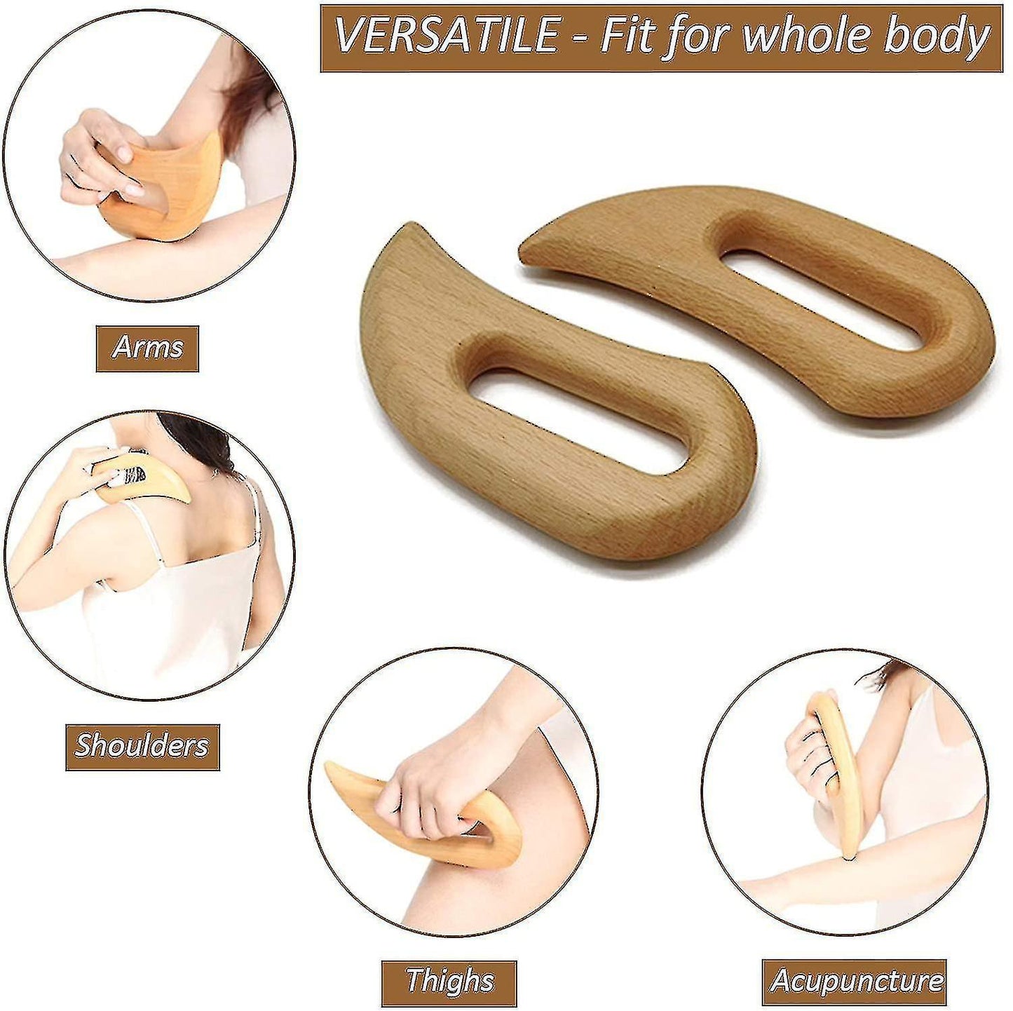Wooden Lymphatic Drainage Massage Tool, Handheld Gua Sha Scraping Paddle, Anti Cellulite, Used On Whole Body, Manual Muscle Pain Relief