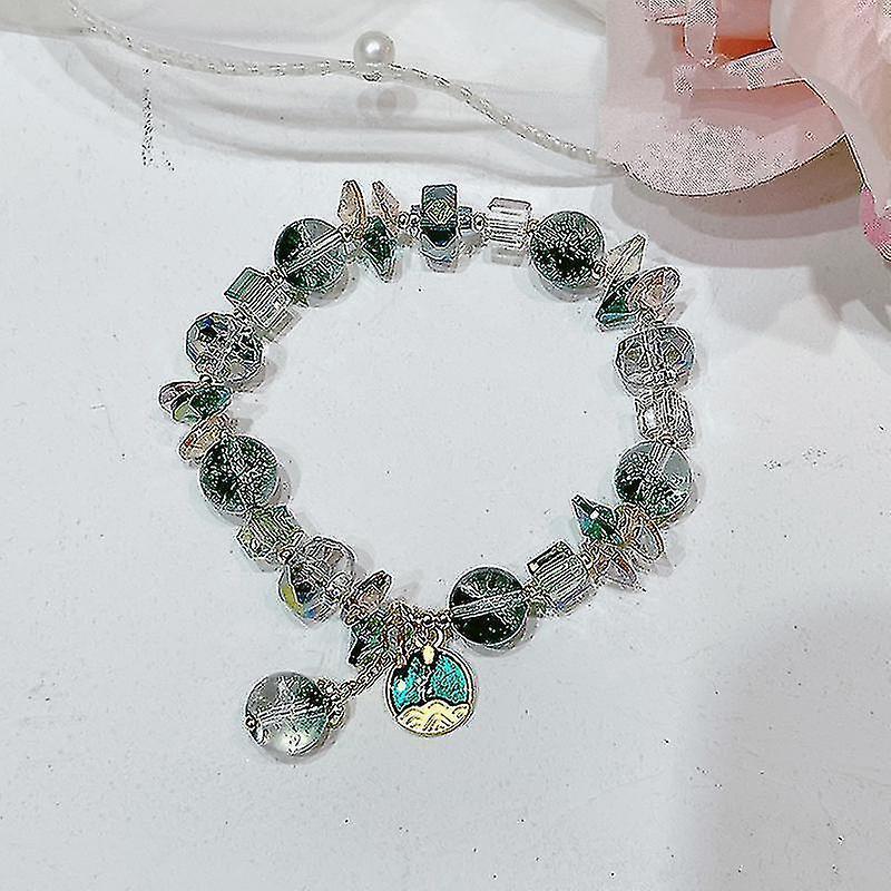 Chinese Ancient Style Promises Like A Mountain Heavy Friendship Chain Forest Small Fresh Green Crystal Bracelet Girl Gift Girlfriend Jewelry Jewelry