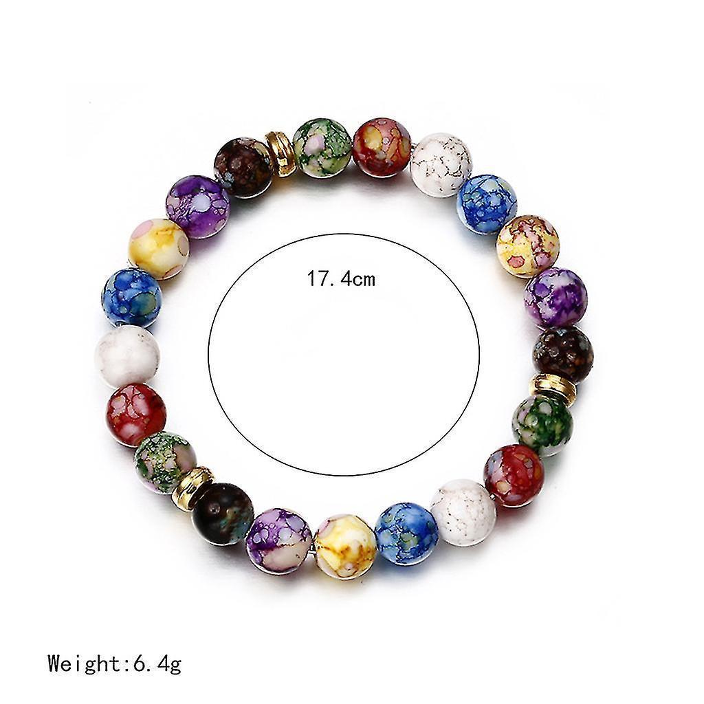 Colorful Beads Rainbow Healing Crystal Chakra Yoga Hologram Bracelets For Women