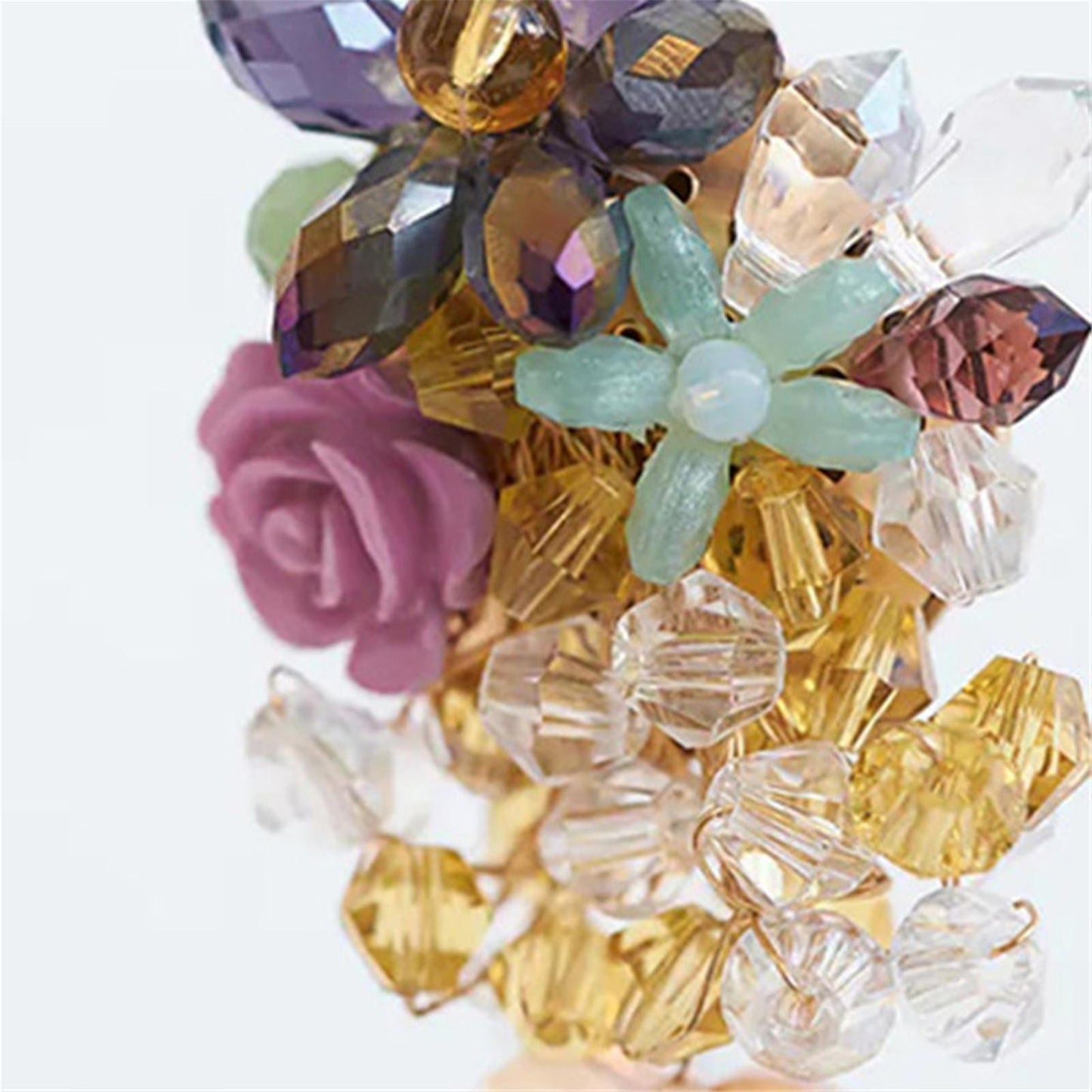 Creative Crystal Flower Beaded Earrings Eardrop Pendant Earrings For Women Girl Jewelry Gift