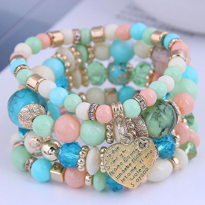 Set Of 4 Bohemian Stretch Crystal Bracelets Crystal Bracelets For Women Girls