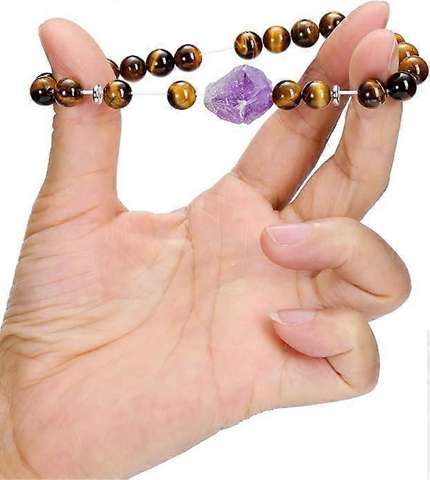 Amethyst Crystal Beaded Bracelet for Women,Natural Gem Semi Precious Reiki Healing Crystal Energy Quartz Bracelet,Handmade 8mm Round Stone Beads Stret