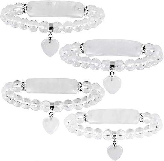 Healing Stone Bracelet 8mm Beads Chakra Crystal Energy Heart Charm Bracelet Handmade Jewelry for Women