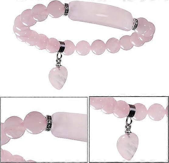 Healing Stone Bracelet 8mm Beads Chakra Crystal Energy Heart Charm Bracelet Handmade Jewelry for Women
