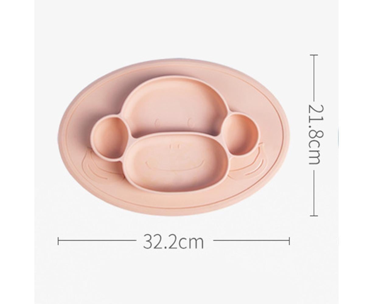 Silicone Divided Dinner Plate Suction Plate BPA Free , Dishwasher and Oven secure Fits Most Highchair Trays