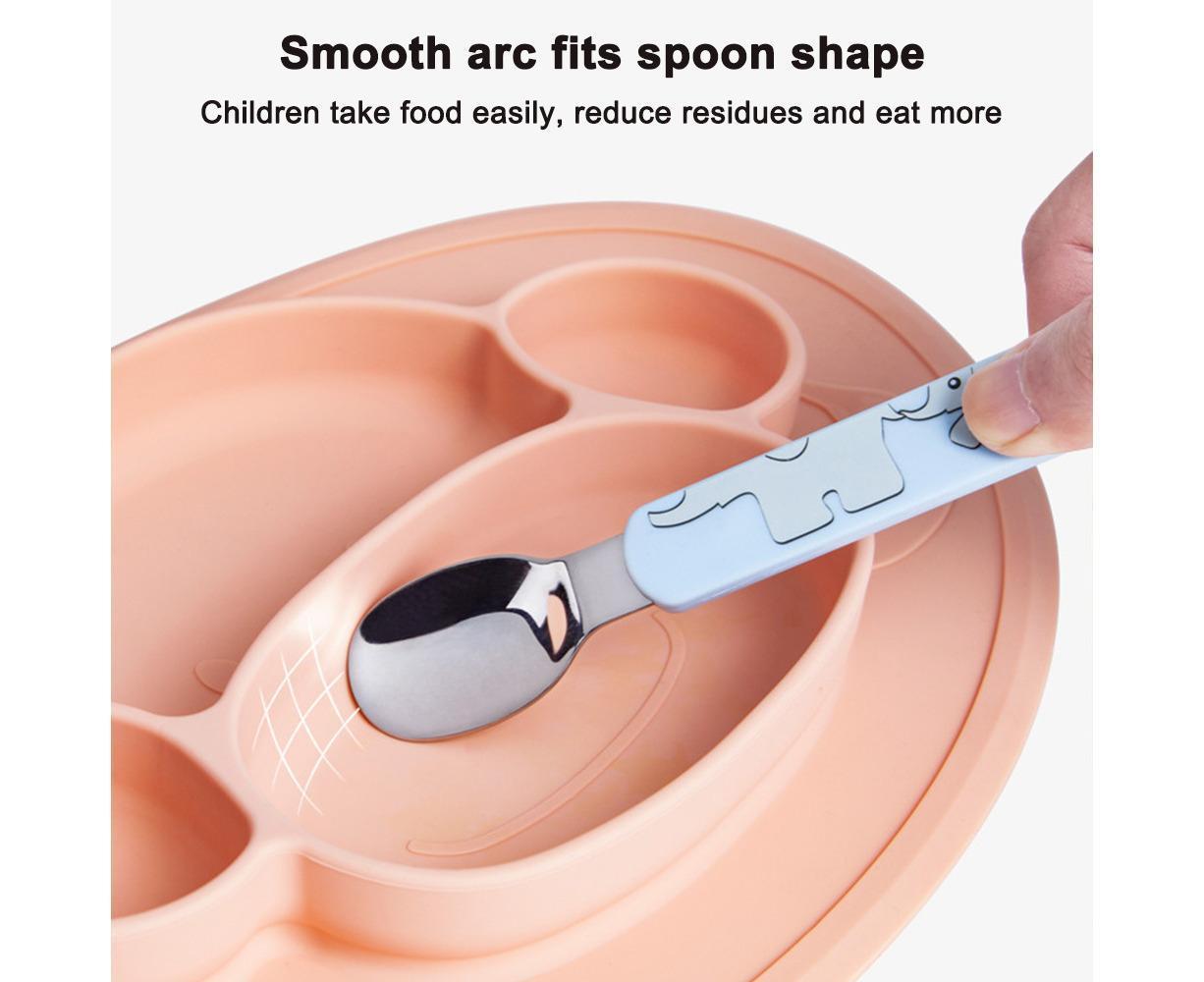 Silicone Divided Dinner Plate Suction Plate BPA Free , Dishwasher and Oven secure Fits Most Highchair Trays