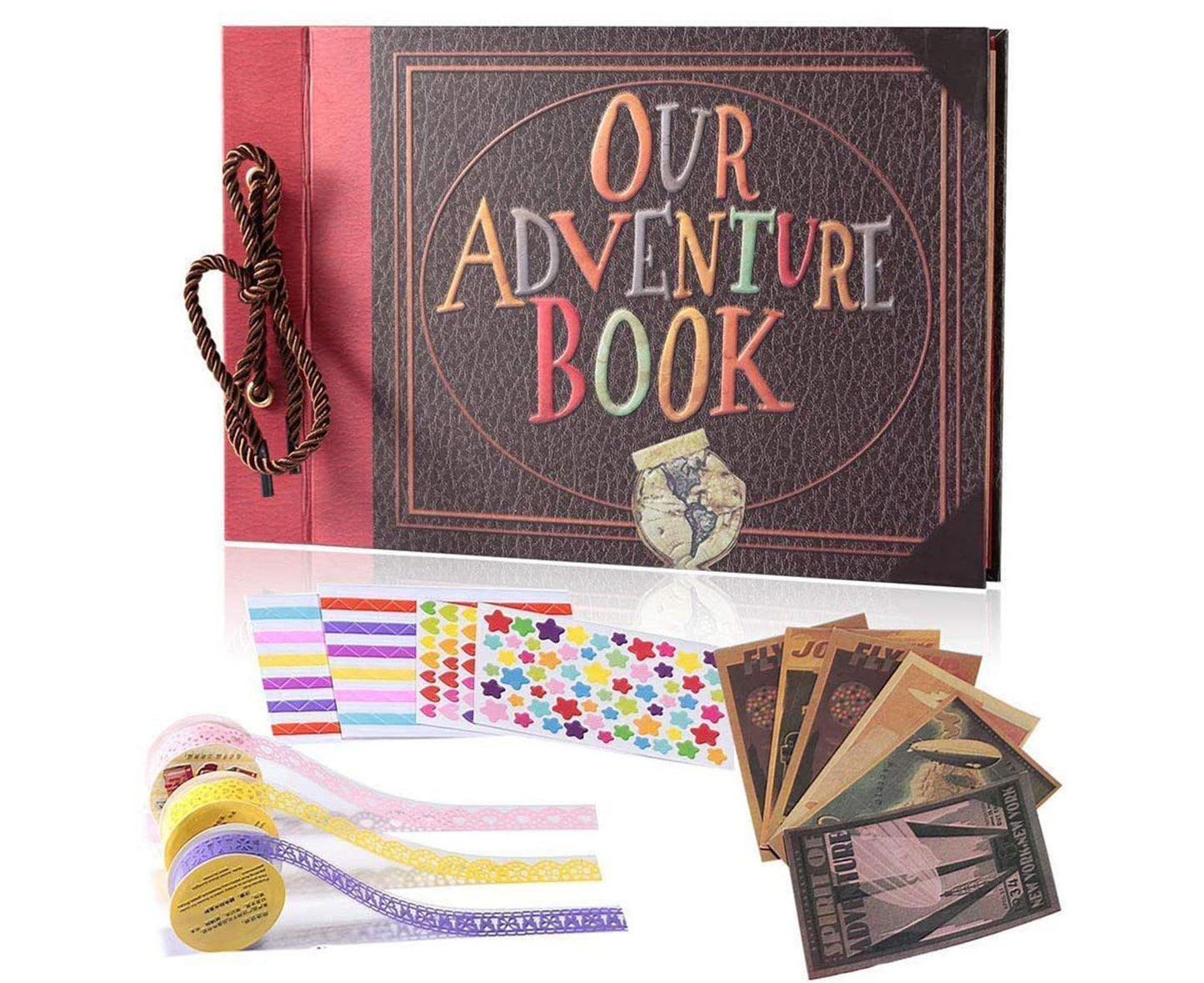 1 Set Photo Album Vintage Design Adventure Book Creative DIY Scrapbook Album for Weddings Travel Family