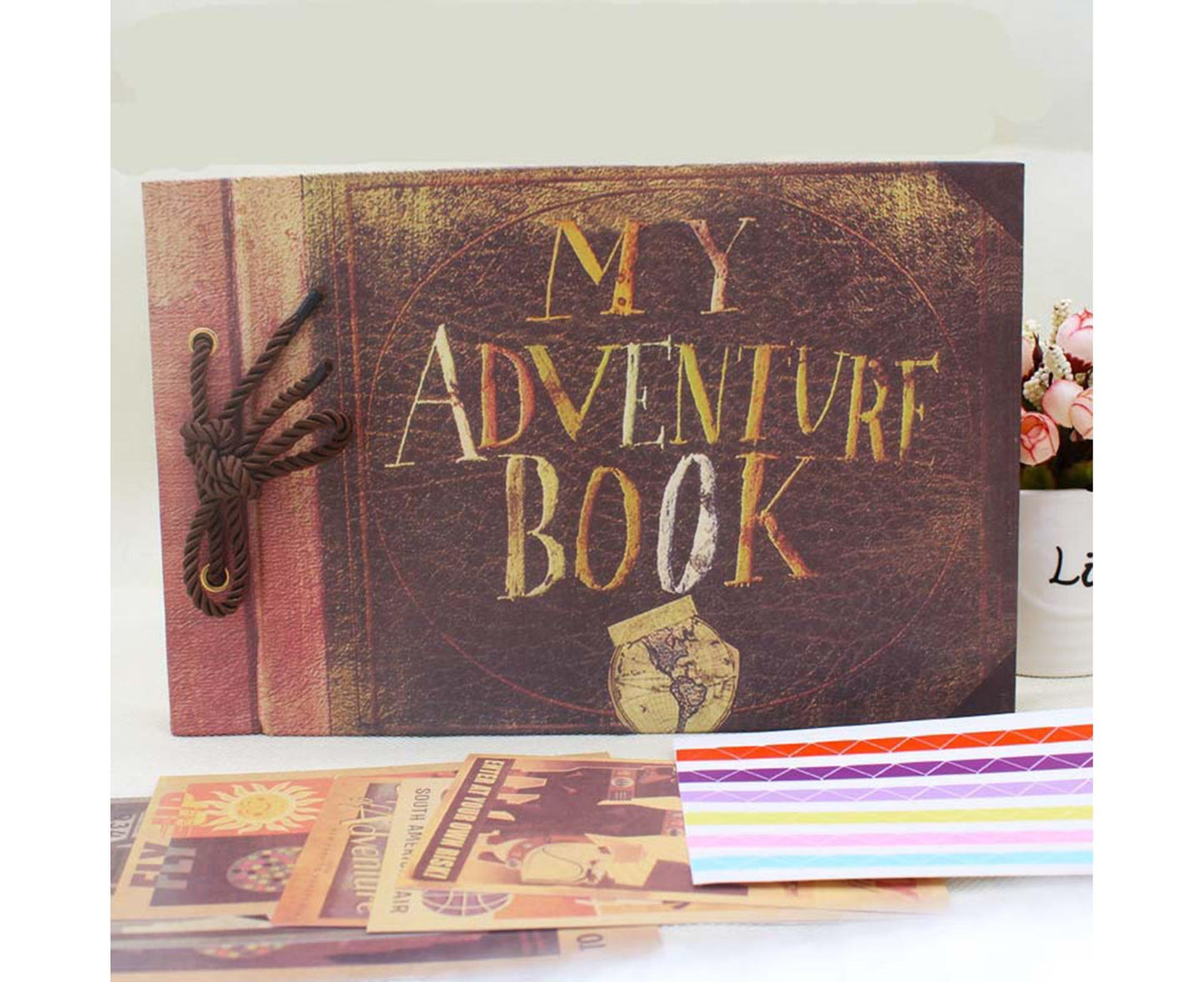 1 Set Photo Album Vintage Design Adventure Book Creative DIY Scrapbook Album for Weddings Travel Family