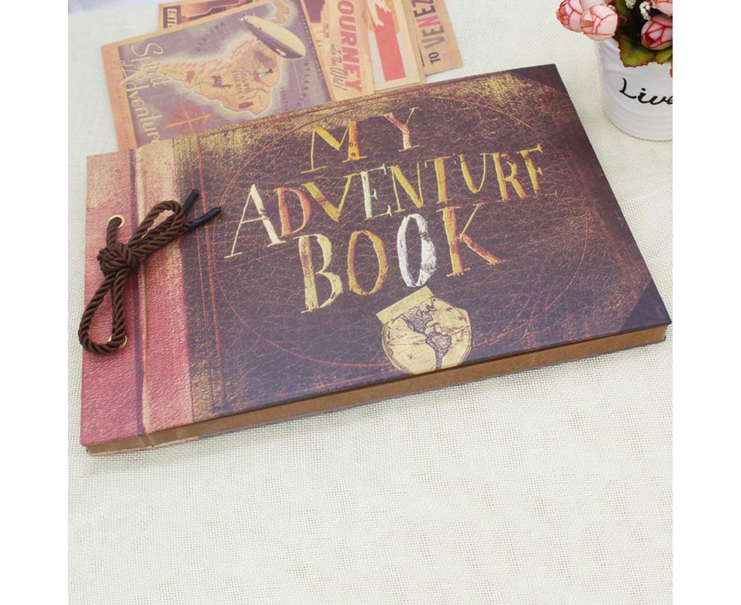 1 Set Photo Album Vintage Design Adventure Book Creative DIY Scrapbook Album for Weddings Travel Family