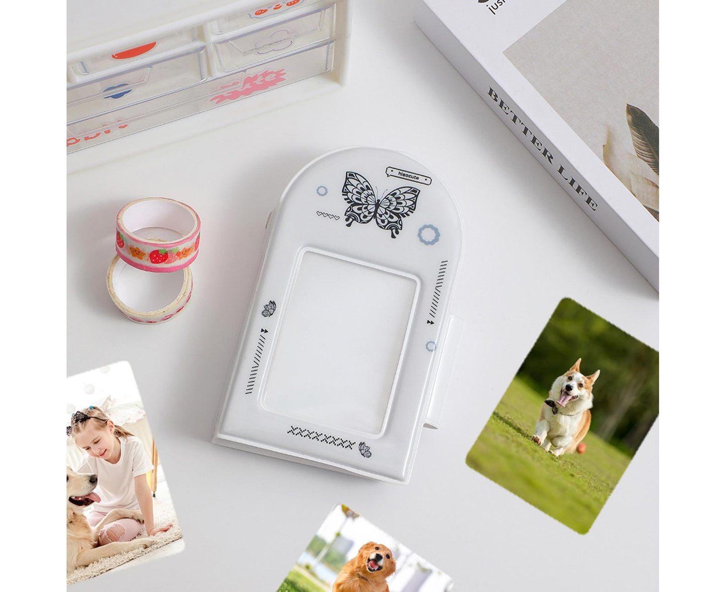 Photo Album Large Capacity Waterproof Insert Type PVC 3 Inch 40 Pages Picture Album  Card Storage Binder Friends Gift - White