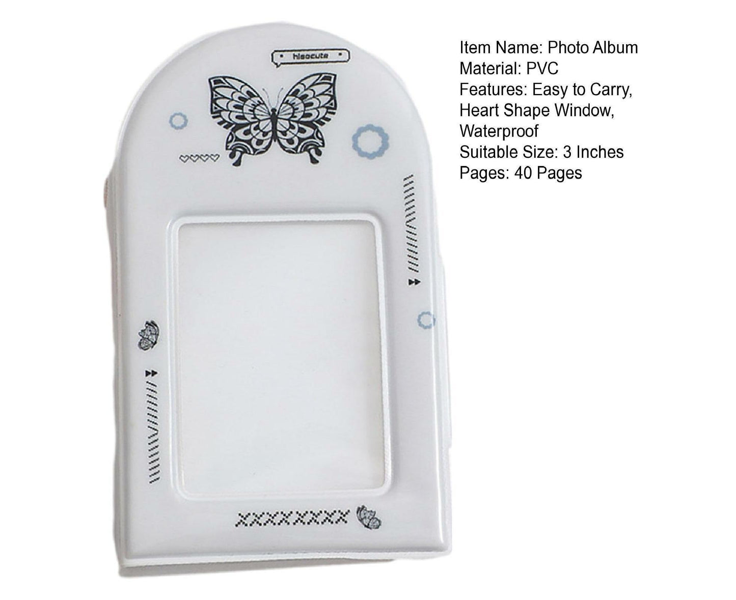 Photo Album Large Capacity Waterproof Insert Type PVC 3 Inch 40 Pages Picture Album  Card Storage Binder Friends Gift - White