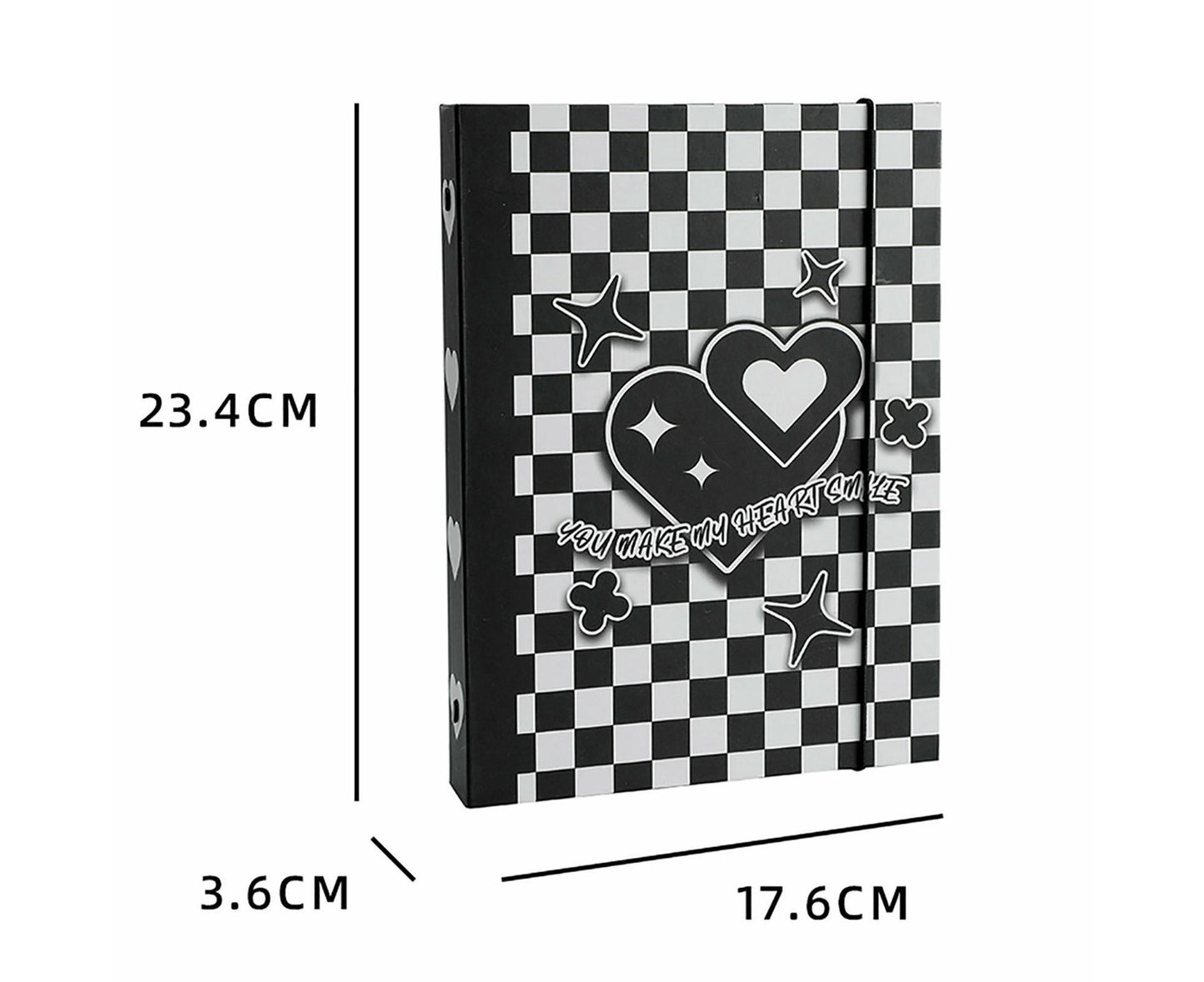 Photo Album with Lanyard 6 Holes Loose-leaf Type 3 Inches Album Collection Book Student Supplieslack White