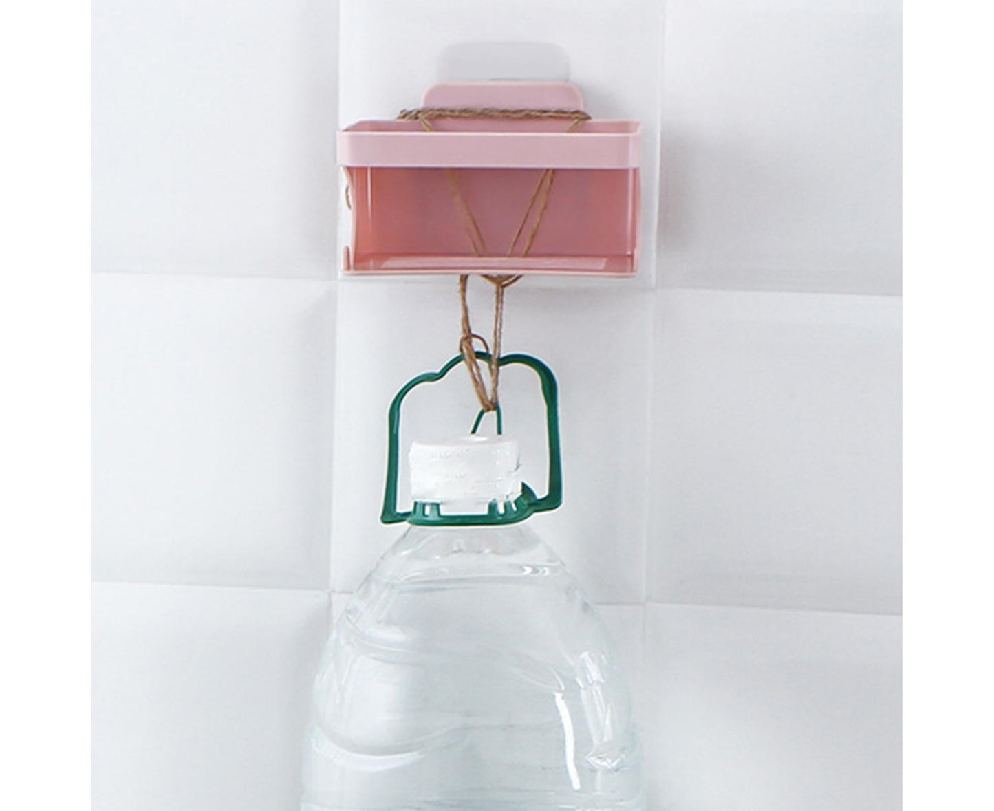 Soap Holder Double Deck Wall Mount No Punching Trace Free Non-slip Storage ABS Self Draining Soap Rack Bathroom Supplies-Pink