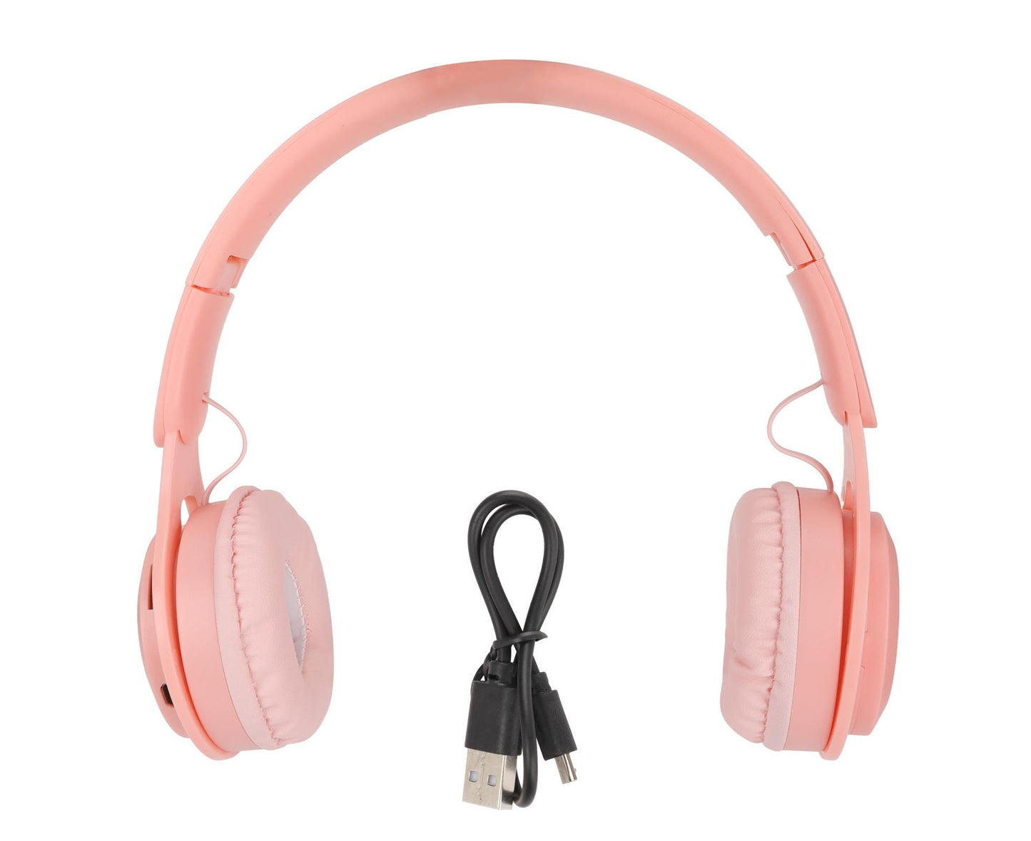 Y08 babies Headphone Macaron Stylish Stereo Sound Foldable Plug in Card Bluetooth Over Ear Headphones Pink