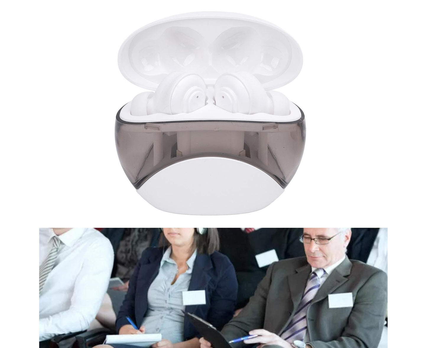 Translation Earbuds with APP 144 Languages Online BT5.4 Noise Cancelling Stereo Sound Language Translator for Android White