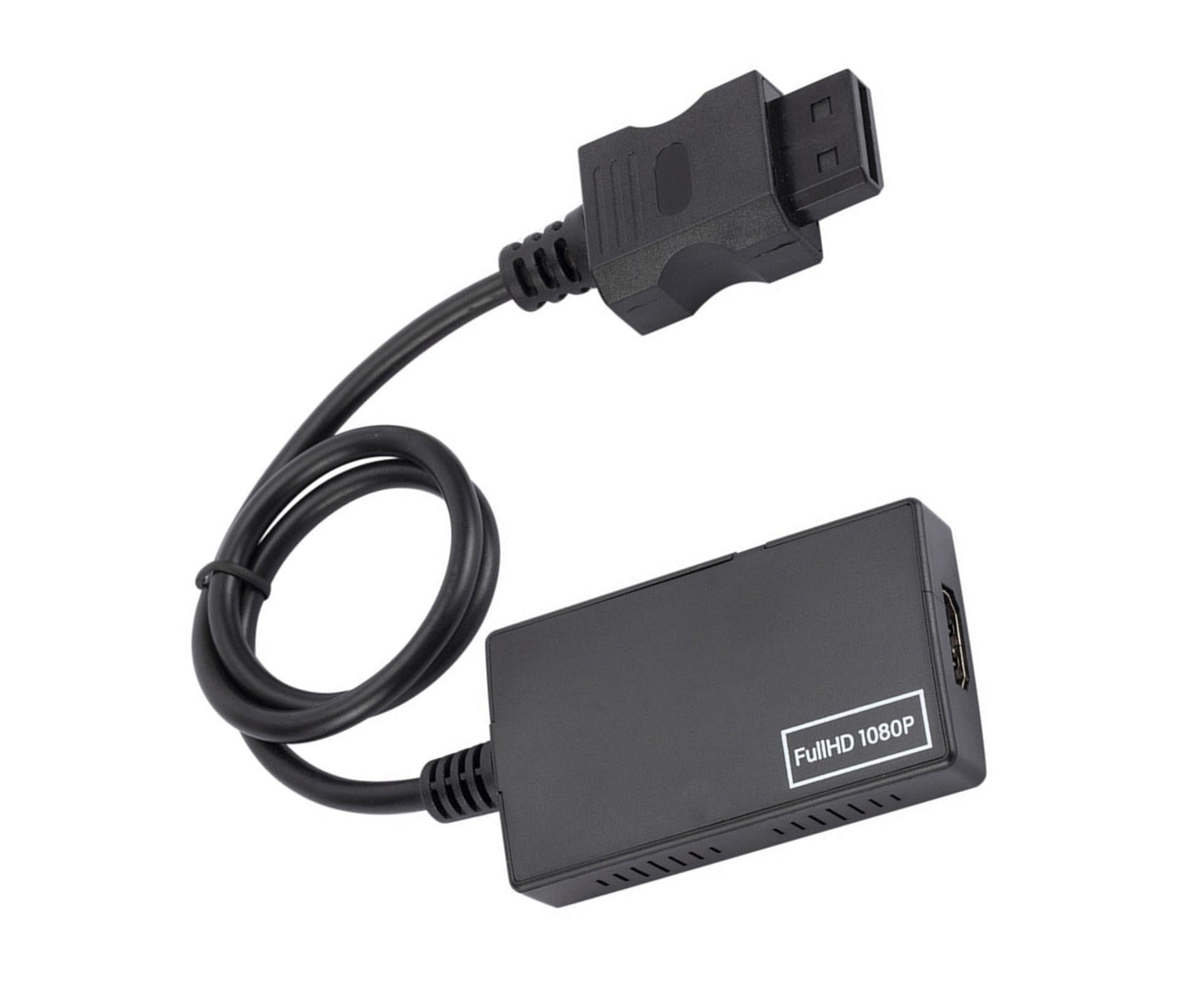 WII2 to HDMI-compatible Converter Portable 3.5mm Audio Jack Plug and Play High Clarity WII2 to HDMI-compatible Adapter for TV - Black