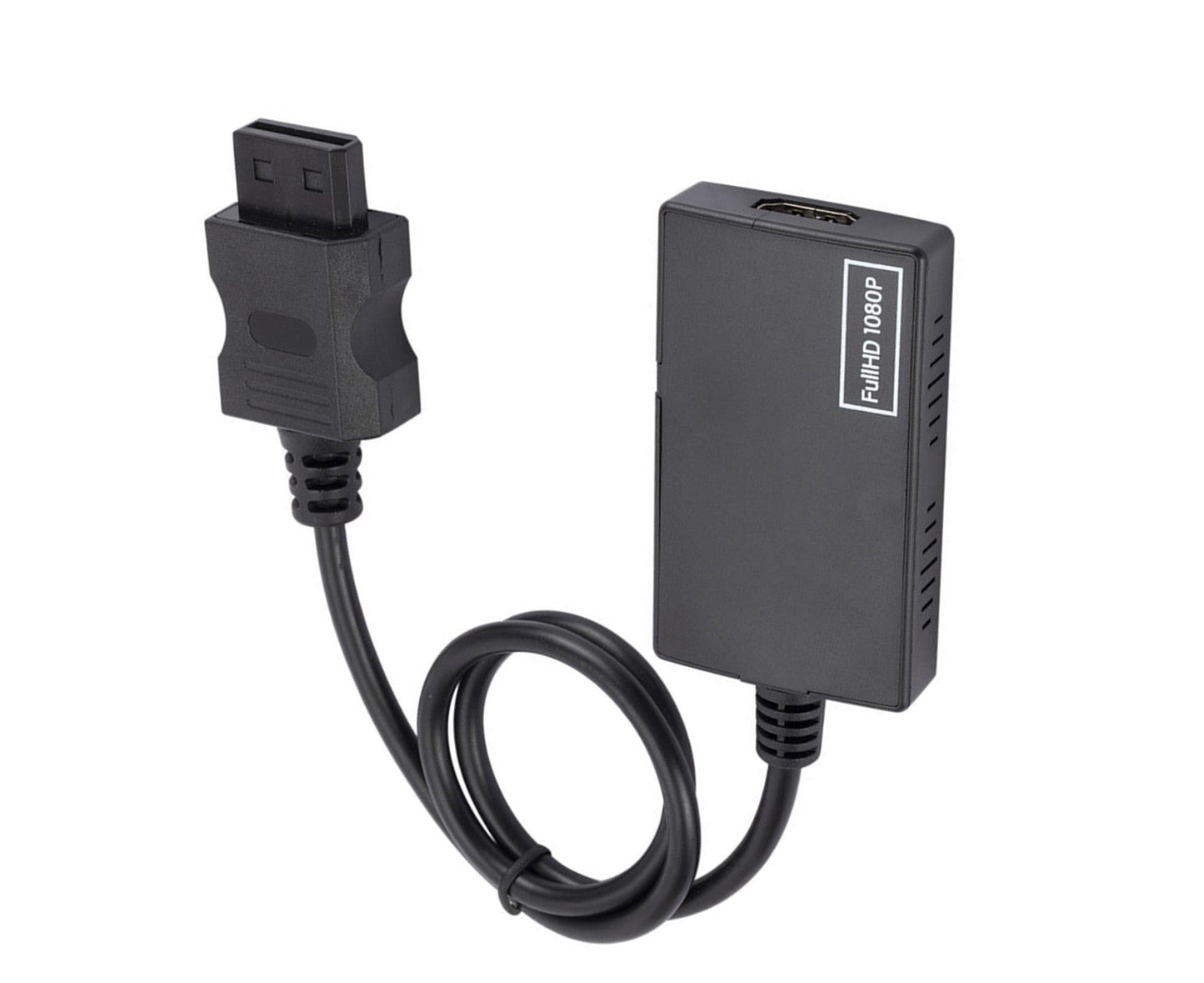 WII2 to HDMI-compatible Converter Portable 3.5mm Audio Jack Plug and Play High Clarity WII2 to HDMI-compatible Adapter for TV - Black