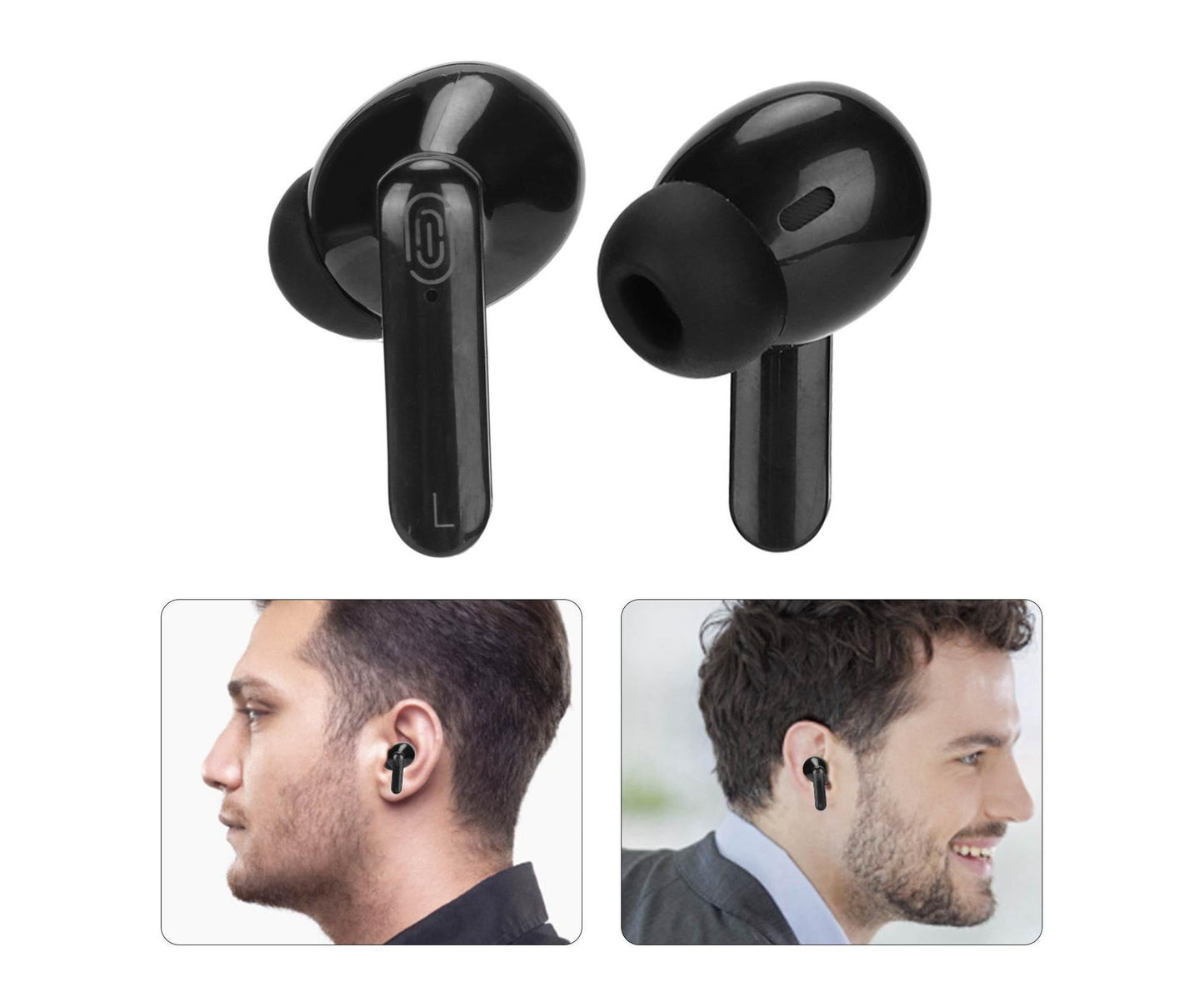 Language Translator Earbuds Multifunction 144 Languages Bluetooth Device for Travel Shopping Black