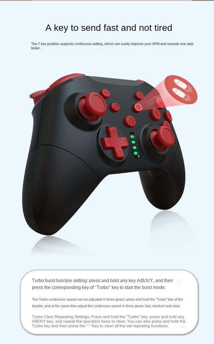 Wireless Game Controller for Switch,PC,Android & PS3 - Pro Gaming Gamepad with Bluetooth,Turbo & Vibration - Yellow Black