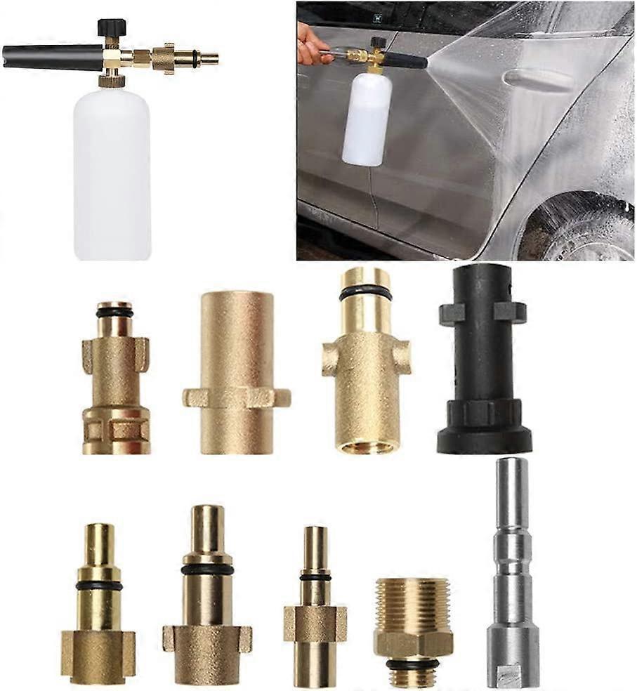 Snow Foam Lance Car Washer Soap Foamer Adjustable Foam Nozzle Sprayer, Thread Adaptor for High Pressure Wash Machine Accessories Car Spray Gun Connect