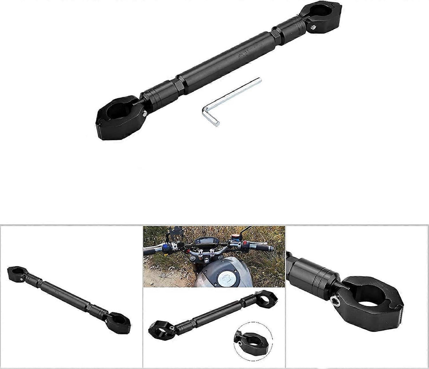 1 Piece Motorcycle Balance Bar Motorcycle Handlebar Big Car Modified Aluminum Alloy Motorcycle Balance Handlebar Cross Bar Motorcycle Accessories (Sil
