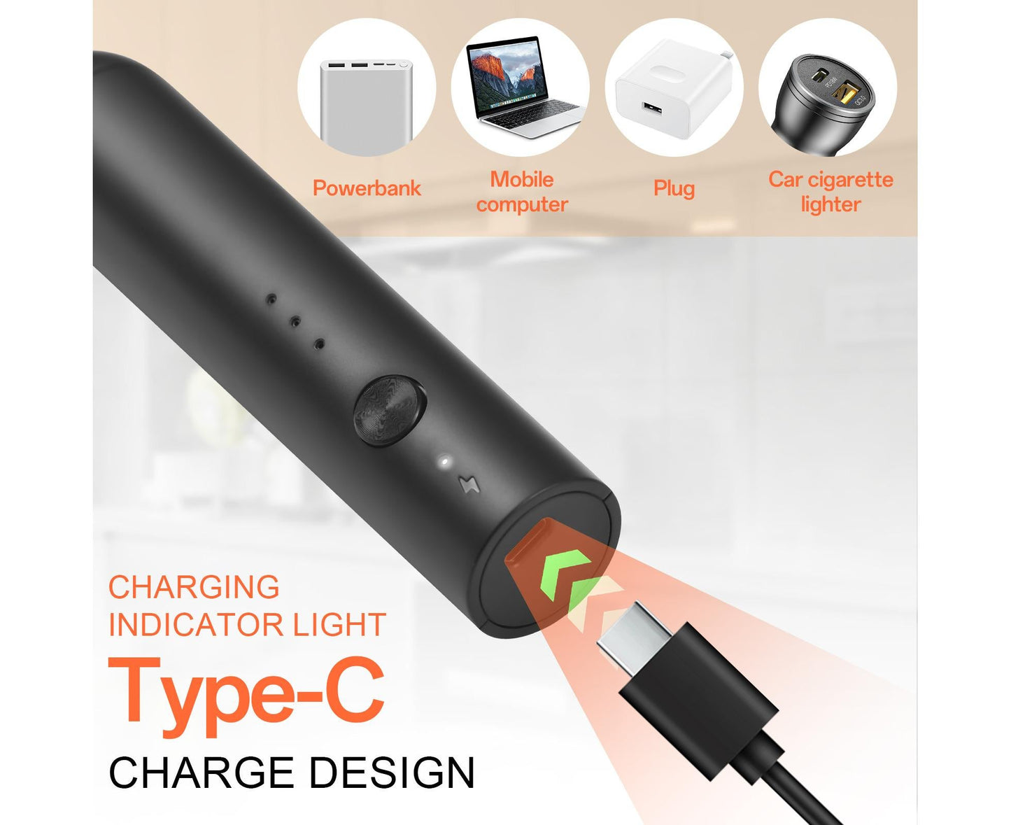 Electric Milk Frother, Rechargeable Handheld Foam Maker, 3 Adjustable Speed Levels, Standable Whisk for Coffee & Cream