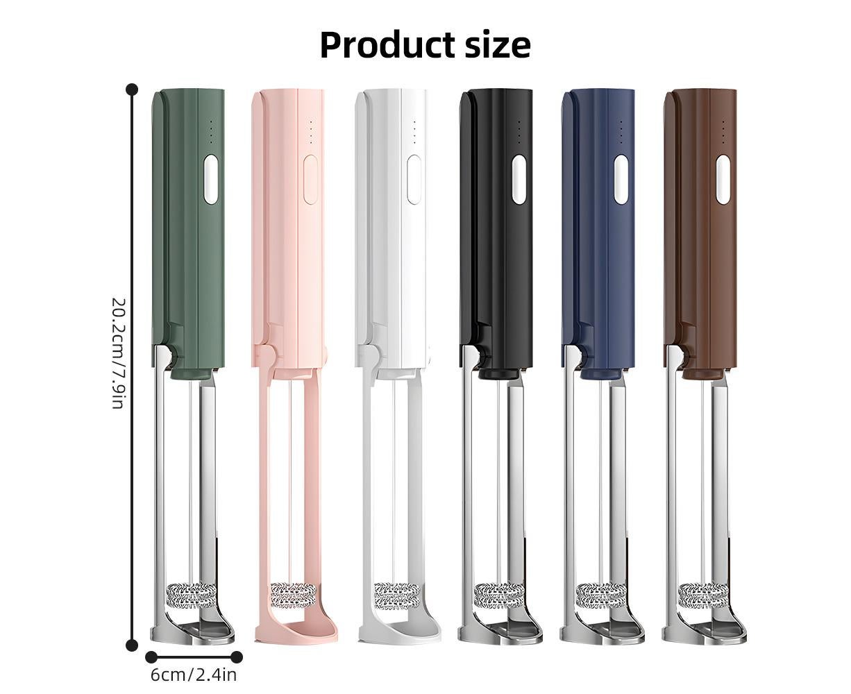 Electric Milk Frother, Rechargeable Handheld Foam Maker, 3 Adjustable Levels, Hangable & Foldable Whisk for Coffee