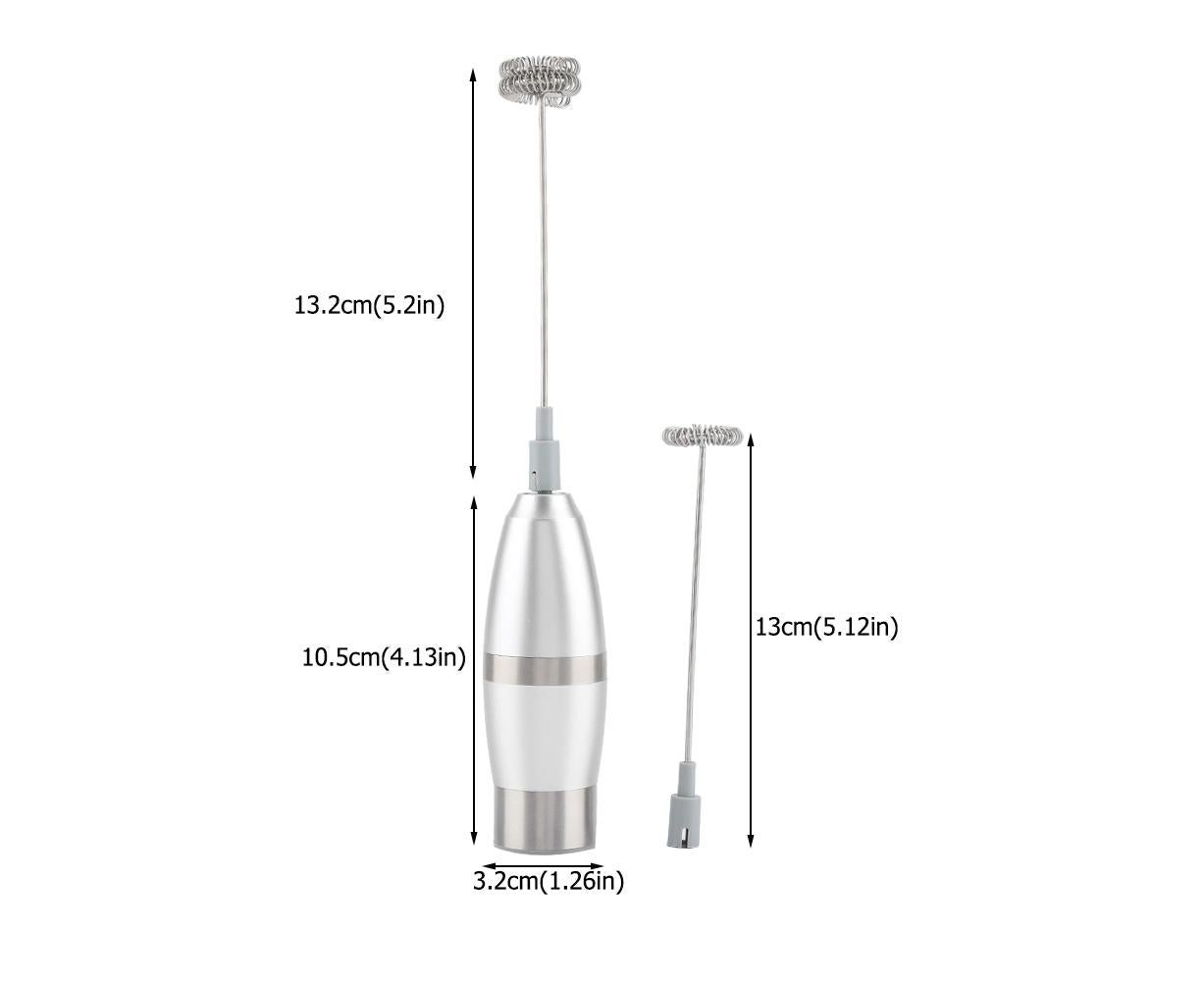 Stainless Steel Handheld Electric Milk Frother, Portable Frother for Cappuccino & Frappe