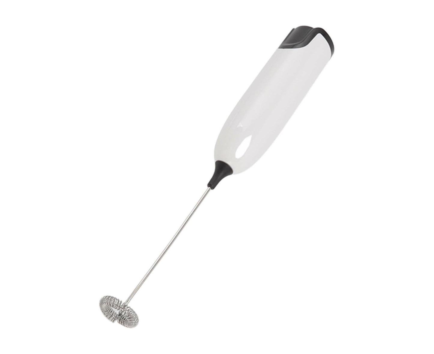 Household Electric Milk Frother, Automatic Handheld Foam Maker, Coffee Stirring Bar, Kitchen Drink Foamer (White/Black)