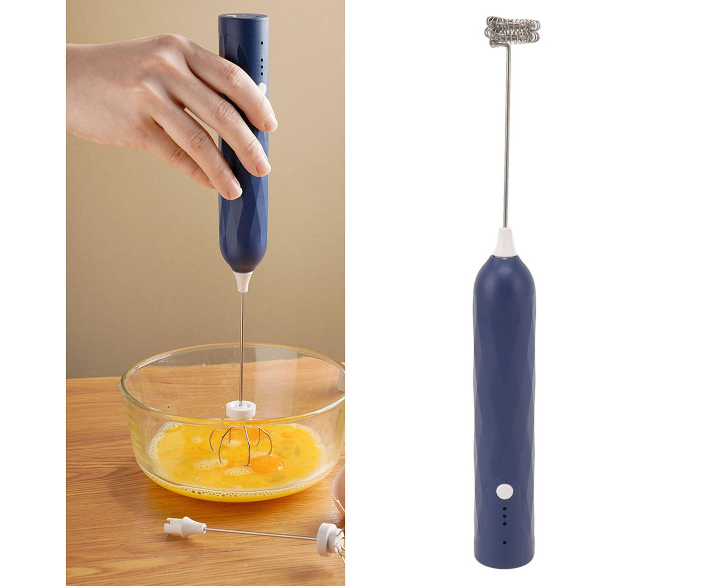 Small Household Egg Beater, Mini Multifunctional Handheld Electric Stirrer, Foam Maker, Whisk, Cordless Milk & Coffee Foamer, Blue