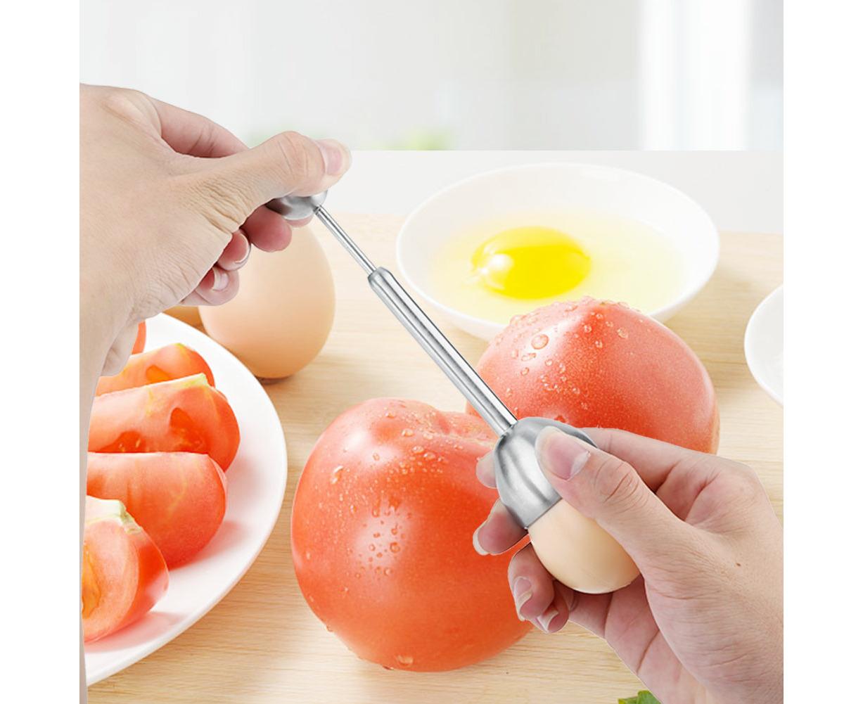 Stainless Steel Egg Cutter, Topper & Cracker for Soft & Hard Boiled Eggs