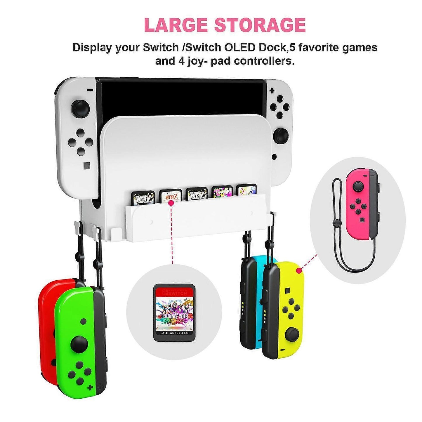 Type B JYS JYS-NS252 For Nintendo Switch/Switch OLED Game Console Controller Headset Wall Mount