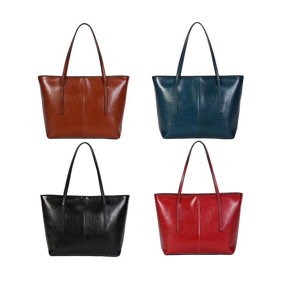 Women's Leather Tote Bag Cowhide Shoulder Bag or Handbag - Orange