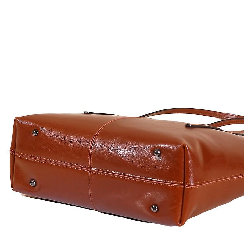 Women's Leather Tote Bag Cowhide Shoulder Bag or Handbag - Red