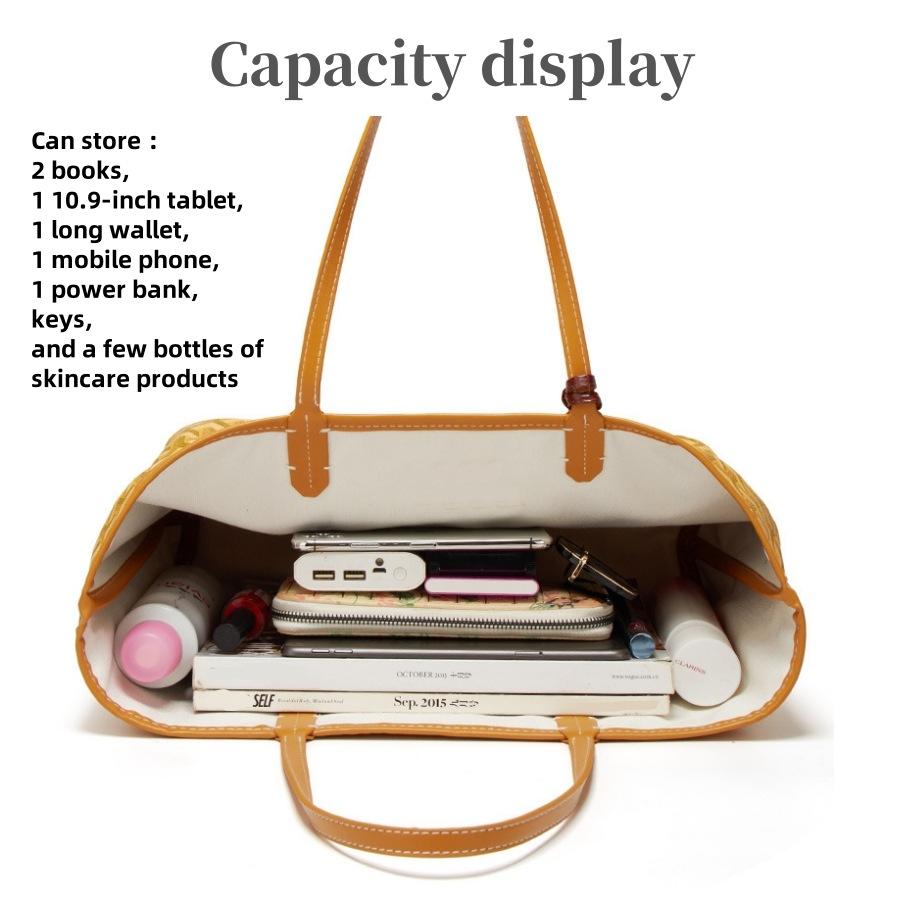Women's PU Leather Tote Bag Large Capacity Waterproof Beach Bag Pocket Red