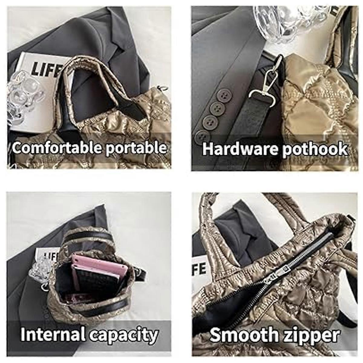 Women's Puffer Tote Quilted Crossbody Puffy Bag Quilted Tote Bag