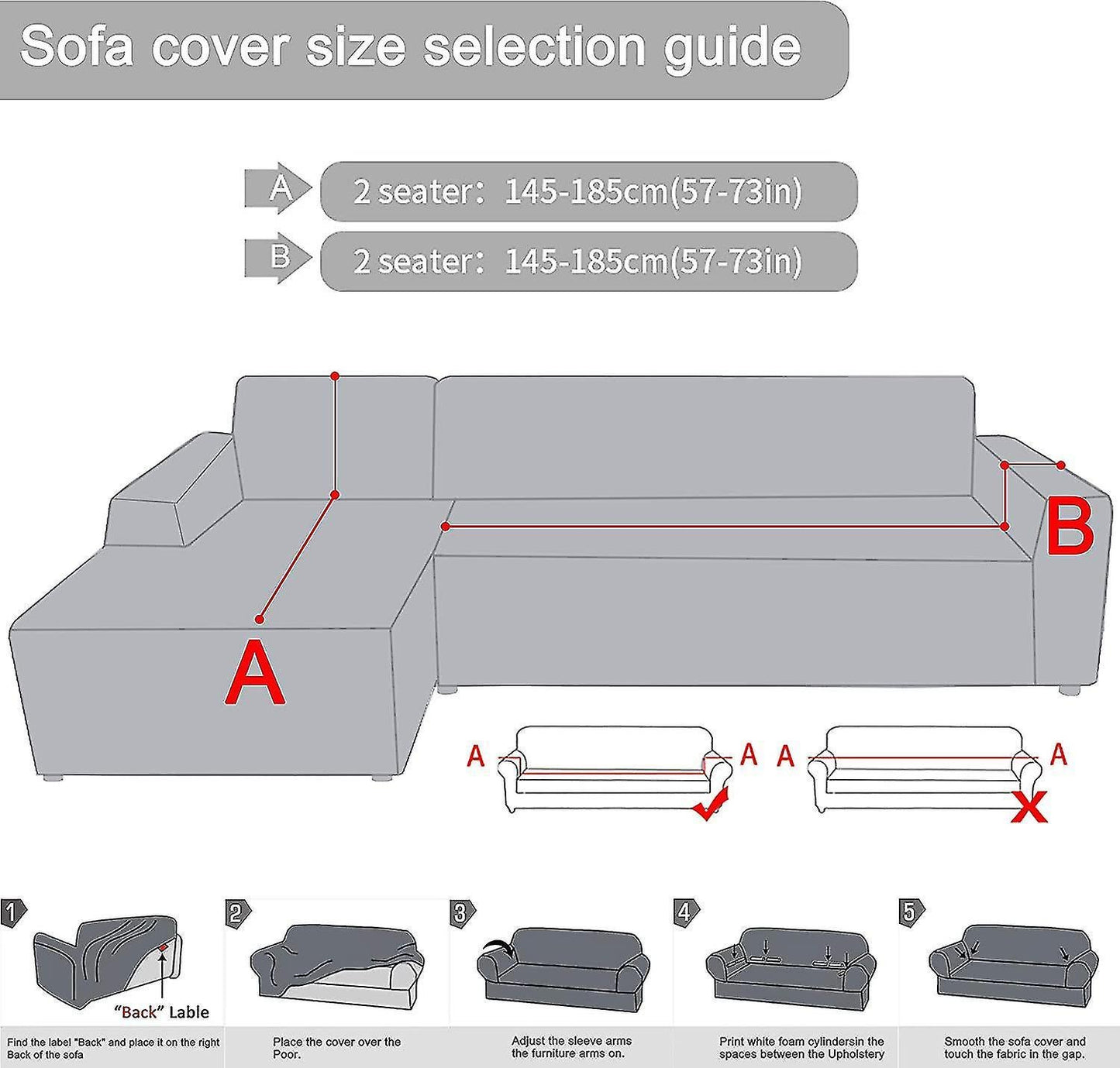 Stretch 3 Seater Sofa Cover Elastic Couch Protector