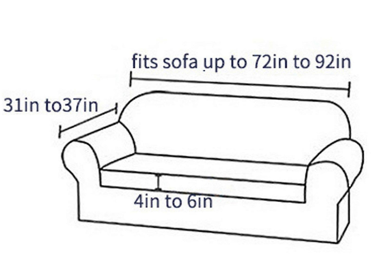 Stretch Sofa Cover for 3 Seats - Coffee Slipcover