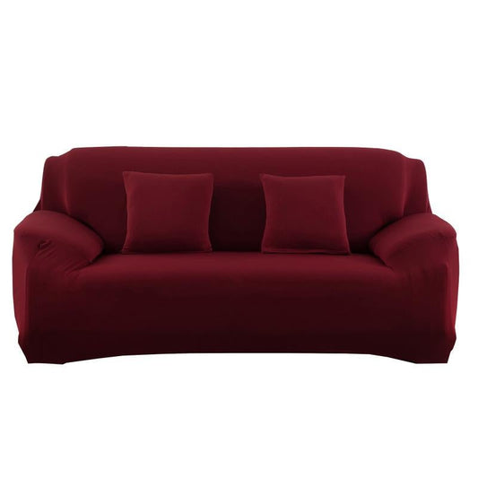 2 Seater Square Stretch Sofa Cover with Armrests and Cushion Covers