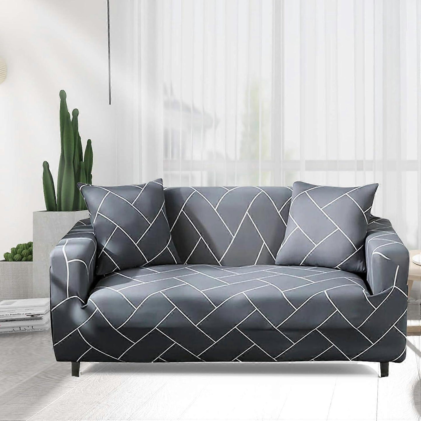 Stretch Sofa Cover 2 Seater with Armrests 110-160cm