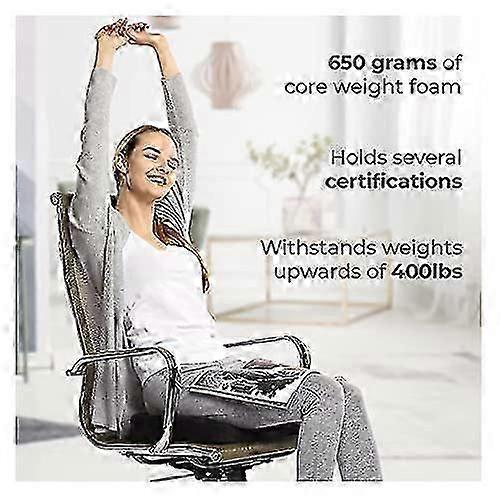 Tailbone Relief Seat Cushion - Office Chair Pad for Coccyx & Lower Back Pain