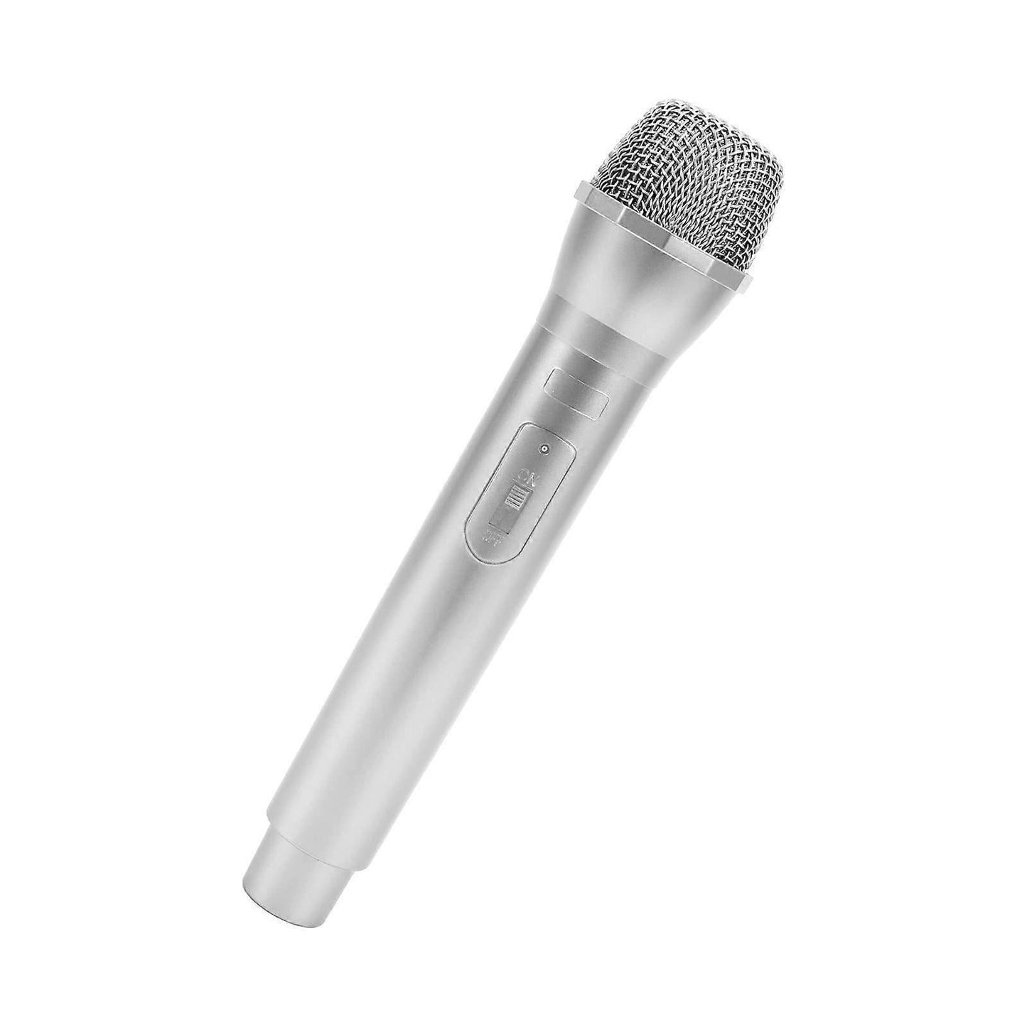 Prop Microphone - Silver Plastic Fake Karaoke Mic for Stage or Party Use
