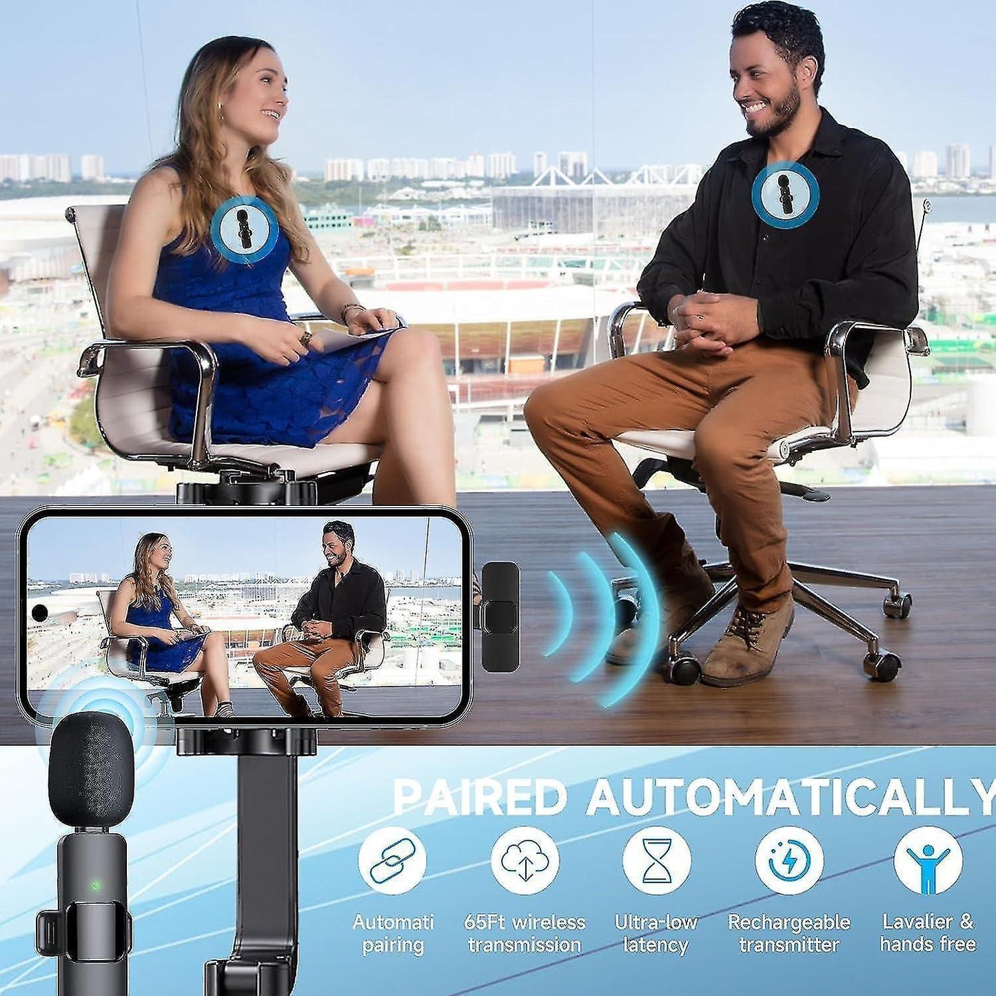 Mini Wireless Microphone - Mic for Android, Laptop, Type-C Devices
