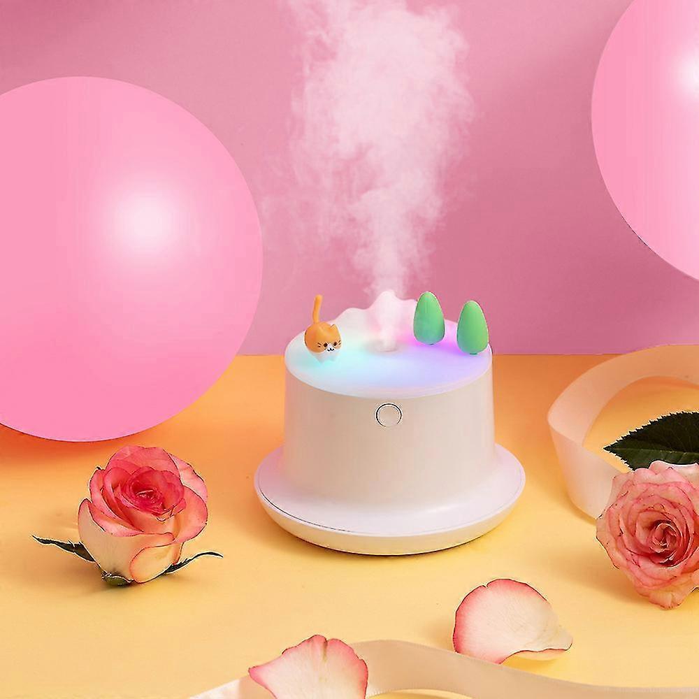 Cute Mini Humidifier with Colorful Lights, Small Cool Mist Humidifier for Bedroom