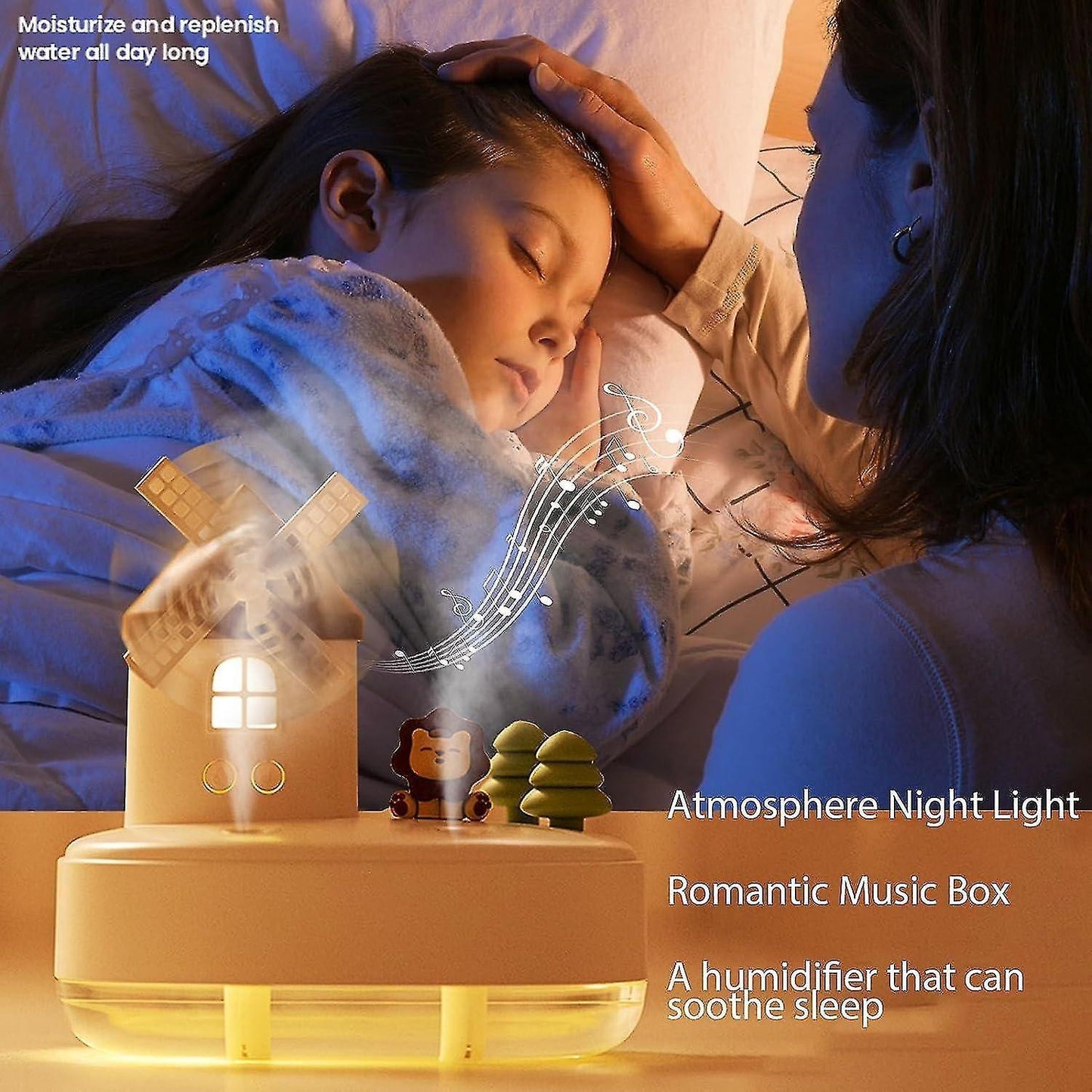 Wireless Mini Humidifier for Bedroom, Portable Babies Humidifier