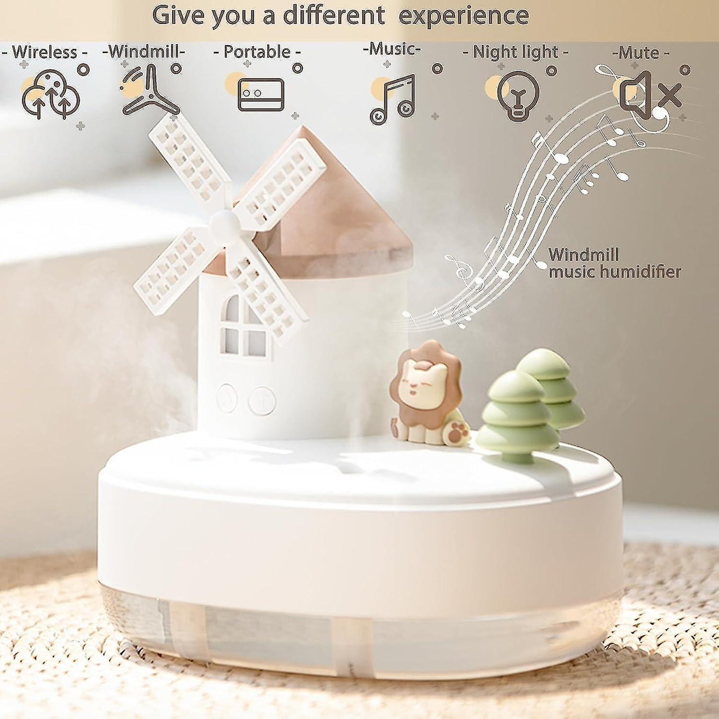 Wireless Mini Humidifier for Bedroom, Portable Babies Humidifier