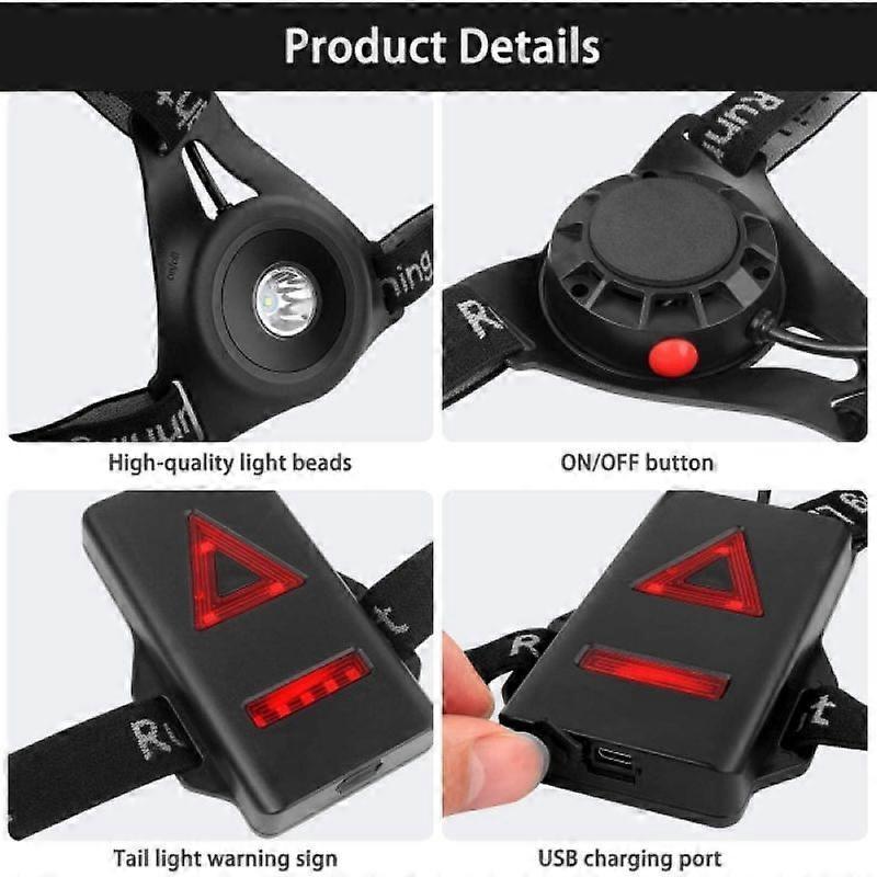Reflective Running Gear with LED Chest Light, Weatherproof Night Running Vest